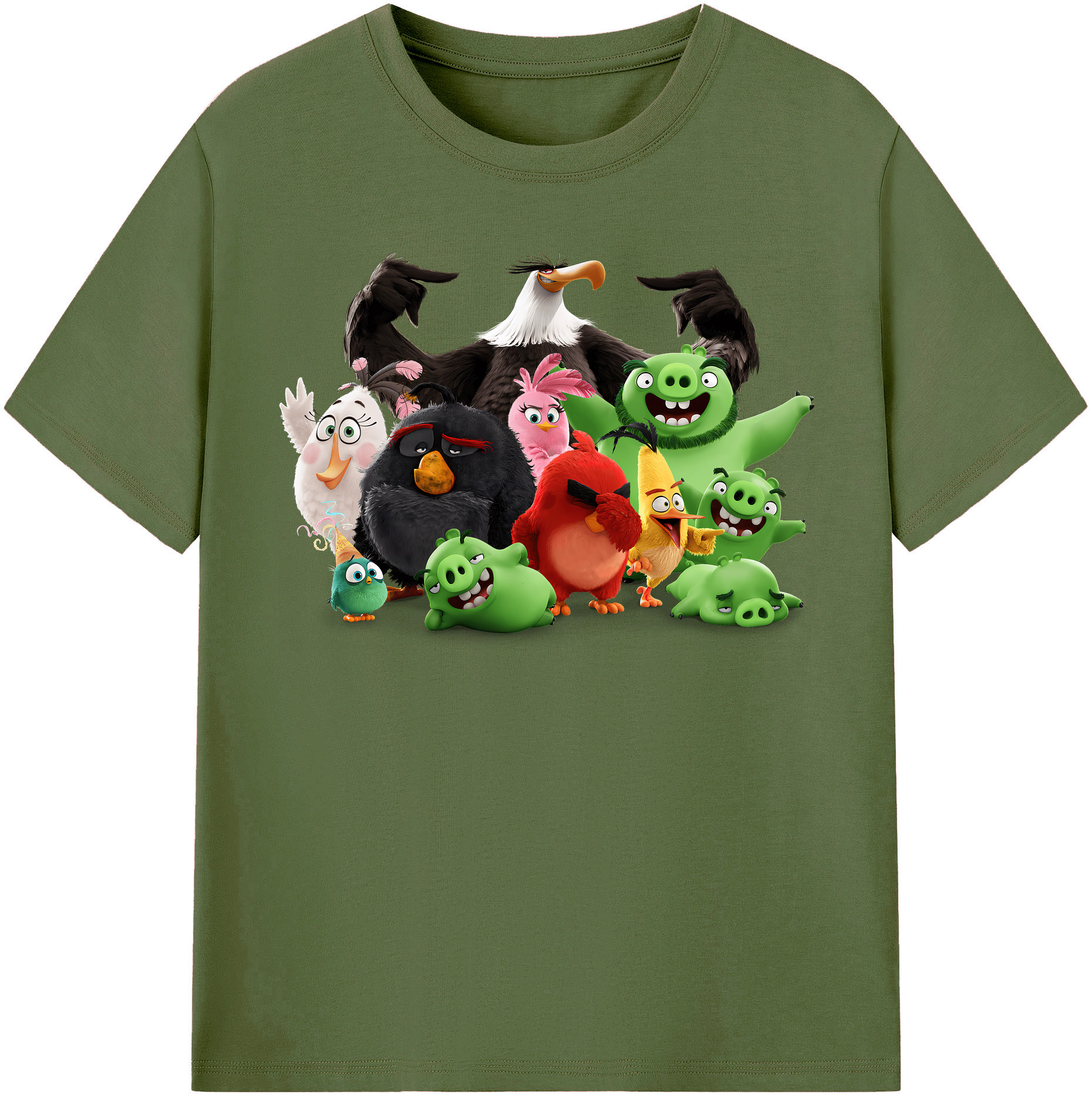 （画像用） Angry Birds アングリーバード 綿100％半袖Tシャツ（フロントプリント）